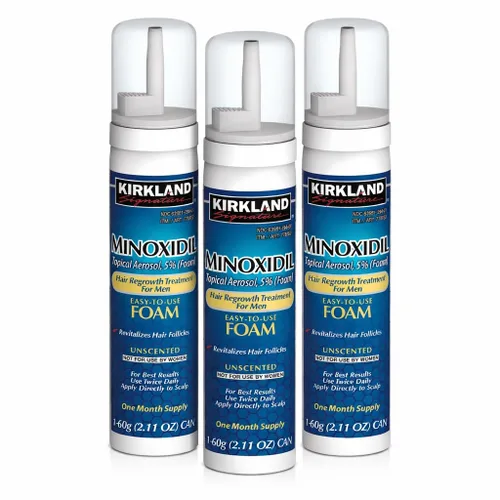 Kirkland minoxidil para el tratamiento del crecimiento del cabello, sin perfume, para 3 meses tratamiento tópico, en aerosol 5 % (espuma), para