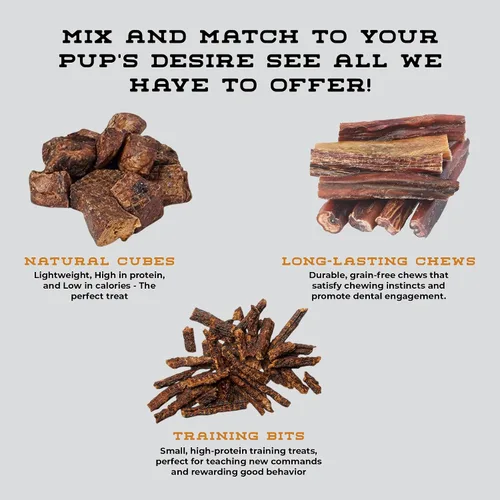 Miniatura 7 de Bison Cubes: Golosinas puras de bisonte para perros, totalmente naturales, aprobadas por veterinarios, de un solo ingrediente, sin granos