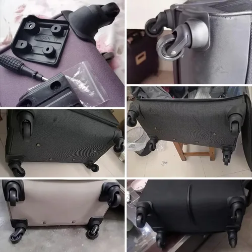 Miniatura 6 de Repuesto de rueda de equipaje de reparación de maletas Piezas de bolsa Ruedas giratorias-Negro-un par de 2 piezas (W044-un par)