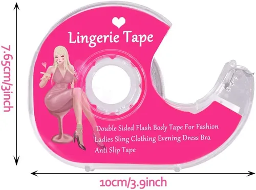 Miniatura 8 de Cinta para el cuerpo del pecho, tela transparente, cinta fuerte de doble cara para ropa, vestido, brasier, piel, bikini (16 pies)