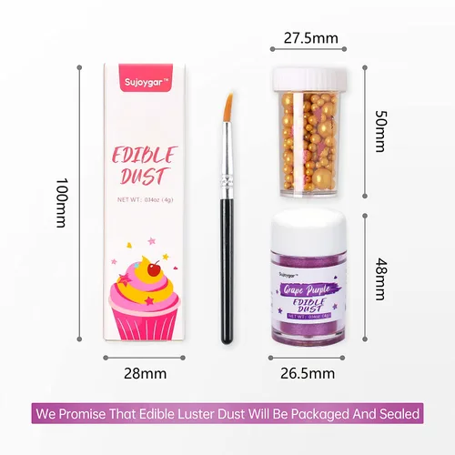 Miniatura 6 de Purpurina comestible oscura púrpura para cócteles, Sujoygar 4g Polvo de brillo comestible de grado alimenticio para Halloween, purpurina en polvo