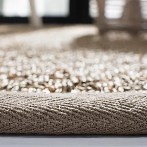 Miniatura 6 de Safavieh Natural Fiber NF114P - Alfombra redonda de hierba marina, tejido de canasta, con borde, de 244 cm, color gris Natural/ gris