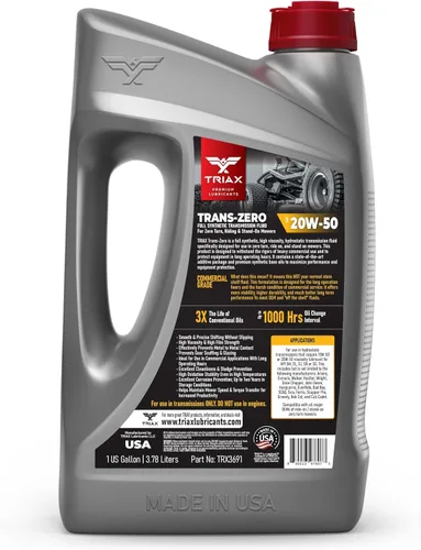 Miniatura 2 de TRIAX Trans Zero 20W-50 Aceite de transmisión hidrostático totalmente sintético para cortacésped de giro cero (1 galón)