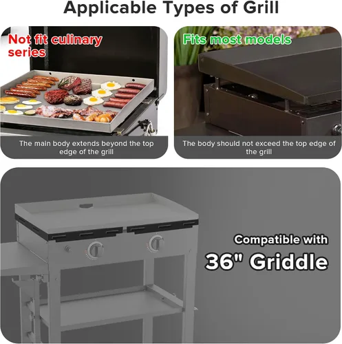 Miniatura 6 de Protectores de viento para parrilla Blackstone de 36 pulgadas, pantalla magnética de acero inoxidable para parrilla Blackstone, accesorios