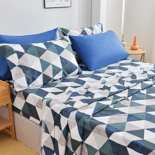 Miniatura 19 de American Home Collection - Juego de sábanas y fundas de almohada estampadas de 6 piezas, con 14 pulgadas de caída; sábanas de microfibra con doble
