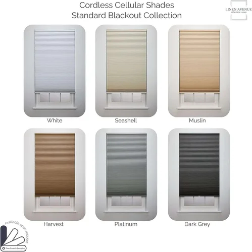 Miniatura 6 de Linen Avenue Persiana Celular Opaca Estándar Inalámbrica 18" A x 48" Al, Harvest (Llega 1/4" Más Estrecha)