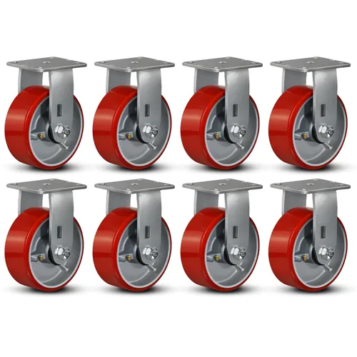 Miniatura 54 de Ruedas industriales de 4 x 2 pulgadas, ruedas resistentes, ruedas de poliuretano, capacidad de hasta 3200 libras. Uso para camión de plataforma