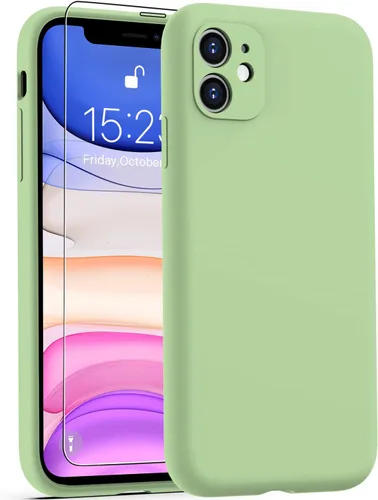 Miniatura 25 de DEENAKIN Funda de silicona compatible con iPhone 12 con protector de pantalla, mejora la protección de la cámara, funda protectora suave y flexible