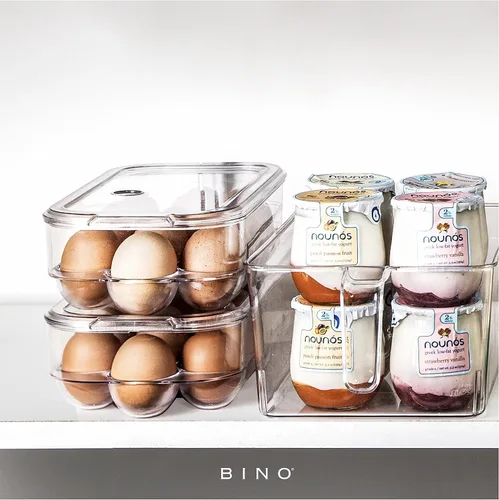Miniatura 4 de BINO Contenedor de Plástico para Huevos para Refrigerador - Transparente, 13 Unidades, Resistente, Duradero