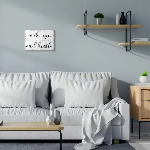 Miniatura 2 de Stupell Industries Placa de pared con frase "Wake Up Pray and Hustle", diseñada por Daphne Polselli Art, 10 x 15 pulgadas