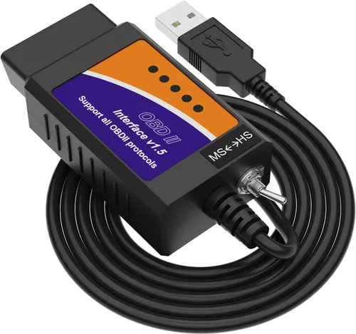 ELMconfig ELM327 OBD2 Adaptador USB para Windows, herramienta de codificación de diagnóstico de escáner OBD2 con interruptor MS-CAN/HS-CAN para
