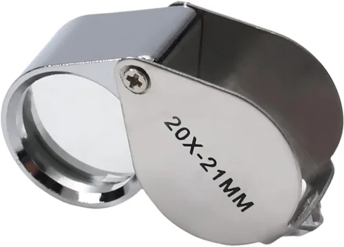 Miniatura 13 de Othmro 2 lupas Jewelers de 10 unidades, diámetro de 0.83 pulgadas, lupa de joyería iluminada de metal, lupa plegable de bolsillo, mini microscopio