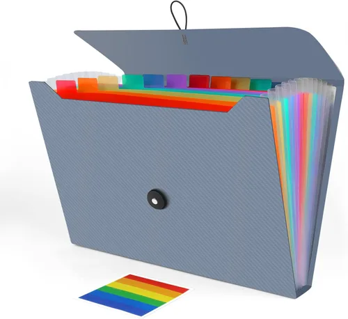 Miniatura 9 de Organizador de archivos de acordeón, carpeta de archivos expandible para clasificar documentos y papeles, organizador de almacenamiento de archivos