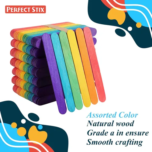Miniatura 3 de Palitos de manualidades de 4.5" de color/Palitos de paleta/Manualidades de 3/8" - Paquete de 1,000