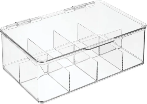 Miniatura 9 de mDesign Caja de almacenamiento de plástico para botiquín de primeros auxilios con tapa superior transparente para baño, cocina, armario, cajón