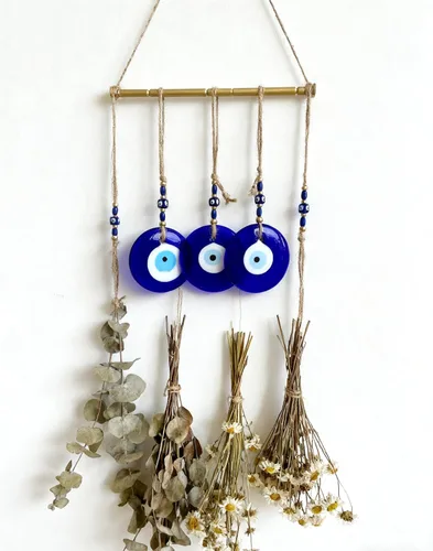 Miniatura 6 de Amuleto de cristal azul hecho a mano para colgar en la pared, amuleto de buena suerte para el hogar, oficina, decoración de coche, jardín, adorno