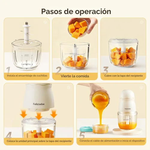 Miniatura 3 de Fabricante de Alimentos para Bebés, Juego Pequeño de Procesador de Alimentos para Bebés, Fruta, Verdura, Carne, Fabricante de Alimentos para Bebés
