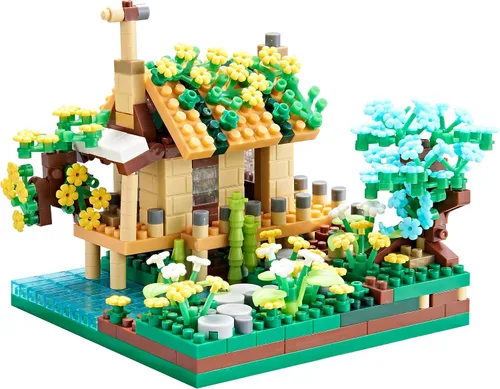 Miniatura 7 de Juego de bloques de construcción para adultos, 600 unidades con 2 figuras de arquitectura, modelo de casa para edades de 14 años en adelante