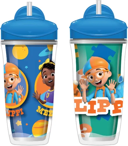 Miniatura 3 de Playtex Baby Sipsters - Vaso para sorber de paja para más de 9 meses, 9 onzas (2 unidades), rosa y verde, botella de agua para niños pequeños a