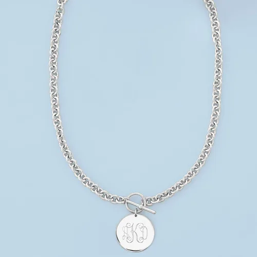 Miniatura 3 de Ross-Simons Italian Sterling Silver Personalized Disc Necklace