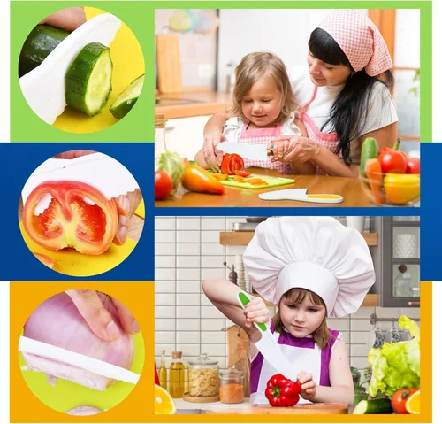 Miniatura 3 de Yeeammk Montessori - Juego de cuchillos para niños pequeños, 3 cuchillos seguros para niños para cocina real, juegos de cocina, herramientas