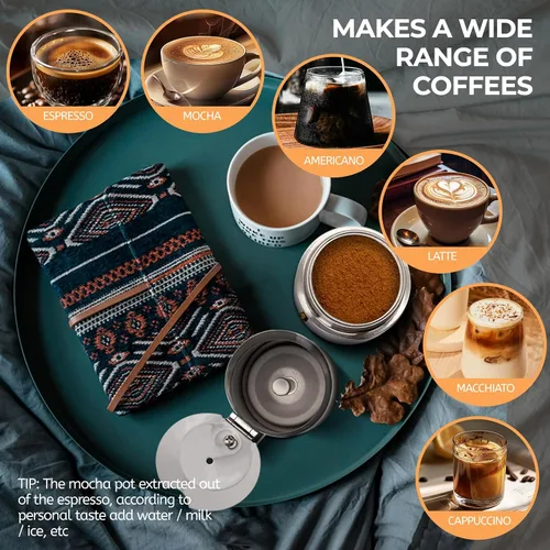 Miniatura 6 de Olla de Moka de 2 Tazas 100ml, Cafetera de Espresso de Acero Inoxidable, Cafetera de Percolador para Estufa, Cafetera Italiana de Estilo Clásico
