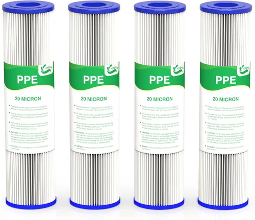 Filtro de agua de 20 micrones de 10 x 2.5 pulgadas, prefiltros de sedimentos para toda la casa de 10 pulgadas para agua de pozo y grifo, cartucho de