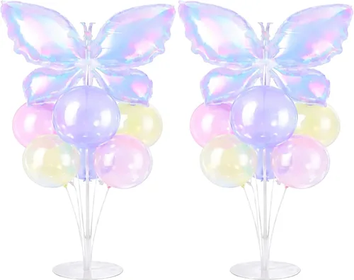 Miniatura 20 de Kit de soporte para globos de fiesta de fútbol 2 juegos con 2 globos de rugby de aluminio tipo bola, centro de mesa temático de fútbol para mesas