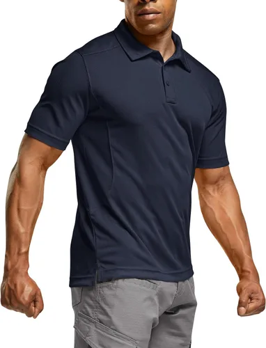 CQR - Camiseta tipo polo estilo piqué para hombre, diseños tácticos de manga corta y larga para golf, tela Dry Fit ligera, con FPU 50+ para
