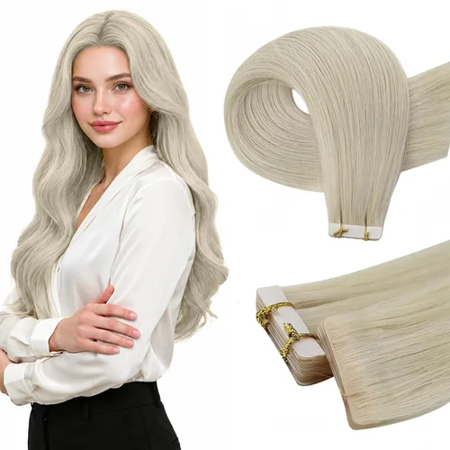 Miniatura 28 de Full Shine Invisi Edge - Extensiones de cabello con cinta adhesiva invisible de 36 cm, color 1 negro, máquina Remy, extensiones de cabello humano