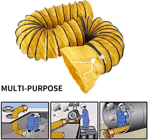 Miniatura 2 de Tubo flexible de PVC de 16 pies con gancho en S y soporte de acero HAVC para ventilador de 8 pulgadas ventilador y ventilador de escape
