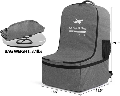 Miniatura 6 de LUXJA Bolsa de viaje para asiento de automóvil, bolsa de avión con correas acolchadas para mochila y correas ajustables en la cintura para viajes