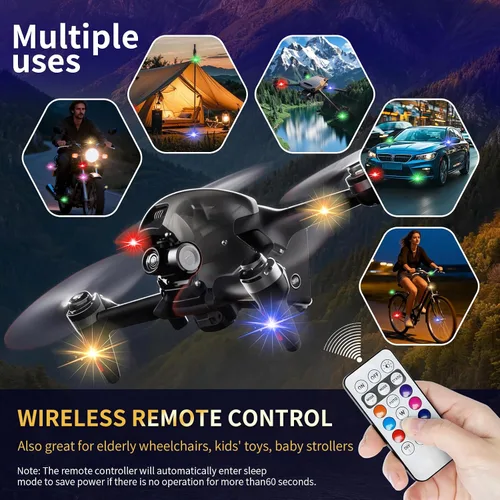 Miniatura 3 de 6 luces estroboscópicas LED inalámbricas con control remoto, 8 colores recargables, luces LED anticolisión, luces de advertencia de emergencia