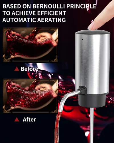 Miniatura 2 de CIRCLE JOY Aireador de vino eléctrico con base de almacenamiento, sacacorchos y tapón de vino al vacío, regalo de elefante blanco para amantes