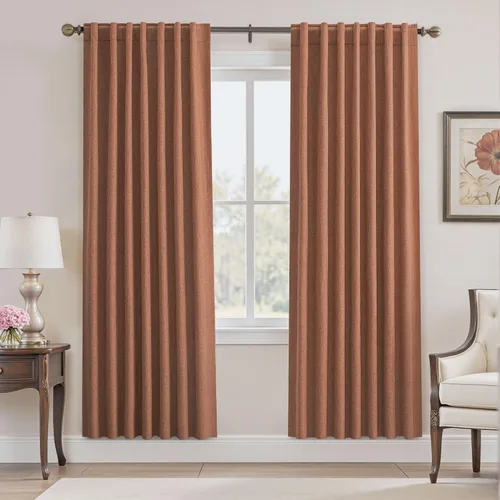 Miniatura 99 de UHITECH Cortinas cortas de lino de 24 pulgadas de largo para ventanas pequeñas de granja, cortinas opacas modernas para sala de estar, pestañas