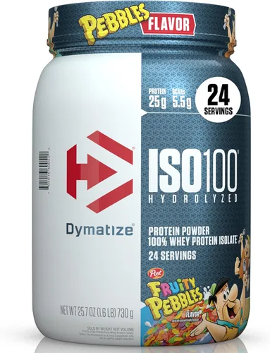 Miniatura 13 de Dymatize ISO100 Proteína hidrolizada en polvo, 100% aislado de proteína de suero, 0.88 onzas (25 g) de proteína, 0.19 onzas (5.5 g) de BCAA, sin