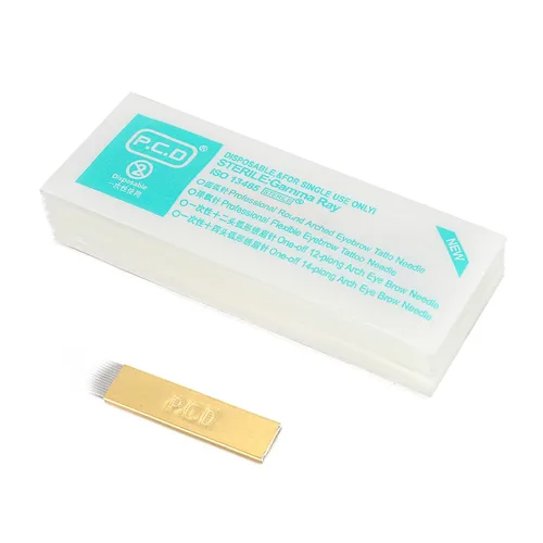 Miniatura 6 de Cuchillas de microblading, New Star Tattoo 50 piezas de 14 piezas de maquillaje permanente en forma de U, agujas de tatuaje de cejas, cuchillas
