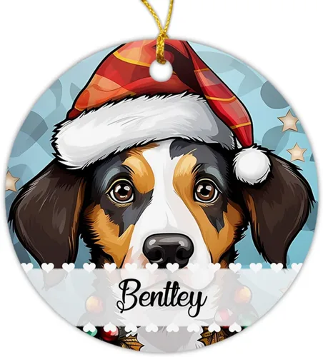 Miniatura 20 de Airedale Terrier - Adorno de Navidad para perro, regalo para Acción de Gracias, perros personalizados con sombrero de Navidad, adornos de Airedale