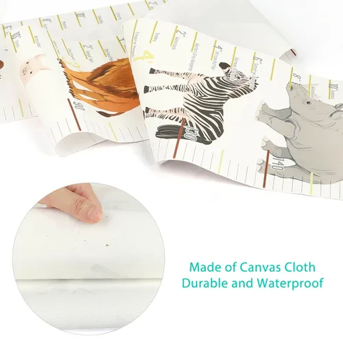 Miniatura 6 de Tabla de crecimiento de altura para bebés Regla colgante de pared de Mibote para niños, tabla de crecimiento de altura extraíble en lona 2 m x 20 cm