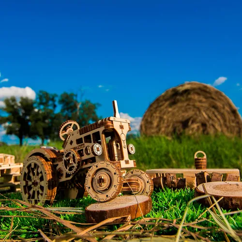 Miniatura 3 de WOODEN.CITY Rompecabezas 3D de tractor para adultos, modelo mecánico de tractor agrícola para adultos y adolescentes, kit de bricolaje de 148 piezas