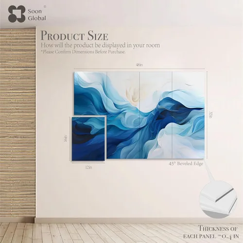 Miniatura 2 de Soon Global Paquete de 8 paneles acústicos, paneles de pared insonorizados, paneles absorbentes de sonido de 48 x 32 pulgadas, paneles de pared
