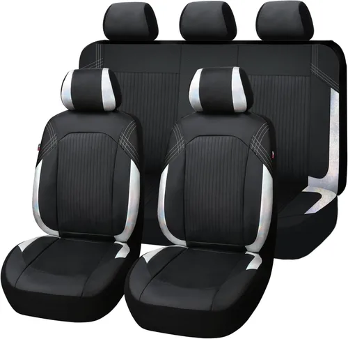 Miniatura 14 de Flying Banner - Juego completo de fundas para asiento de automóvil de cuero sintético, para asientos delanteros y traseros, estilo de moda, fácil