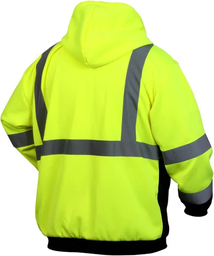 Miniatura 7 de Pyramex RSZH32 Series Sudaderas Hi Vis Lime Zipper Sudadera con parte inferior negra