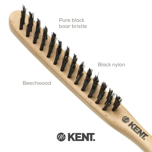 Miniatura 5 de Kent PF15 - Cepillo de pelo de cerdas de jabalí con control de bordes y cepillos de pelo de nailon para mujeres, control de volumen, cepillo