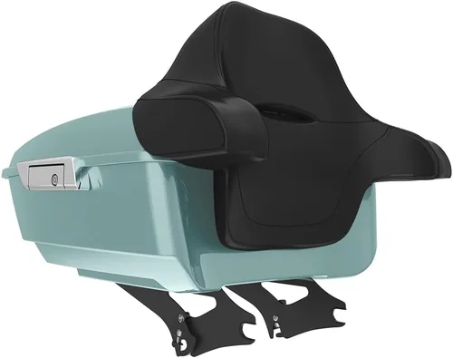 Miniatura 204 de King Tour Pack para Harley Alpine Green, cierre de paquete turístico, portaequipajes superior, soporte de montaje negro, placa de metal para Harley