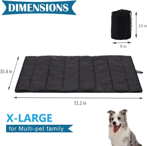 Miniatura 4 de BDEUS Cama de viaje para perro, alfombra para acampar al aire libre, tapete portátil con asa, fácil de limpiar, impermeable, portátil y resistente