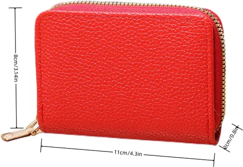 Miniatura 6 de PEIQICHU Estuches de tarjetas para mujer, Rojo -, Moda