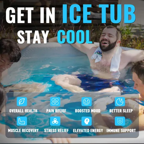 Miniatura 6 de Bañera de hielo octogonal inflable para grupos, bañera fría de fiesta con tapa aislada, compatibilidad con enfriador de agua, sábana de suelo