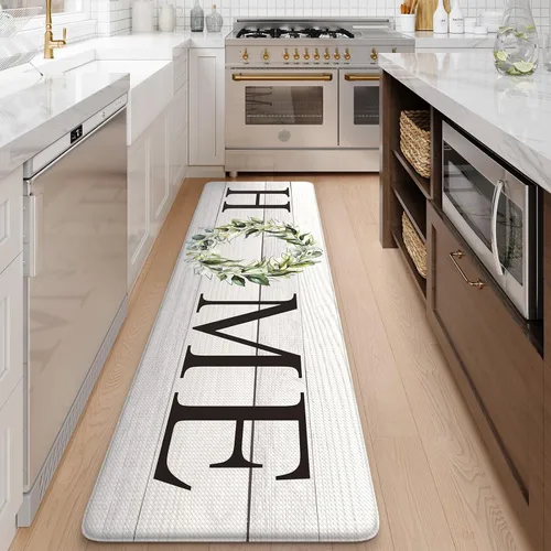 Miniatura 44 de KIMODE Alfombra Antifatiga para Cocina 2 Piezas, Alfombras de Cocina Impermeables y Antideslizantes, Alfombra de Cocina de Estilo Rústico para Piso