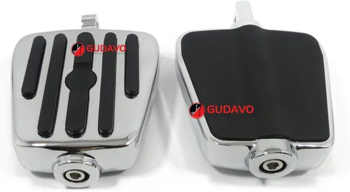 Miniatura 30 de Motocicleta cromo aluminio pie clavijas delantero pedal conductor clavijas con soportes para HONDA VF750 MAGNA 1996-2004 (G3I negro)